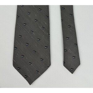 Wembley Wemsilk Grey Blue Geometric Pattern Tie 3.5 in Professional Necktie VTG
